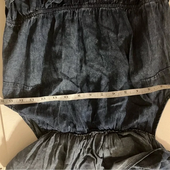 Blue Ruffle Dress size large - Picture 5 of 6